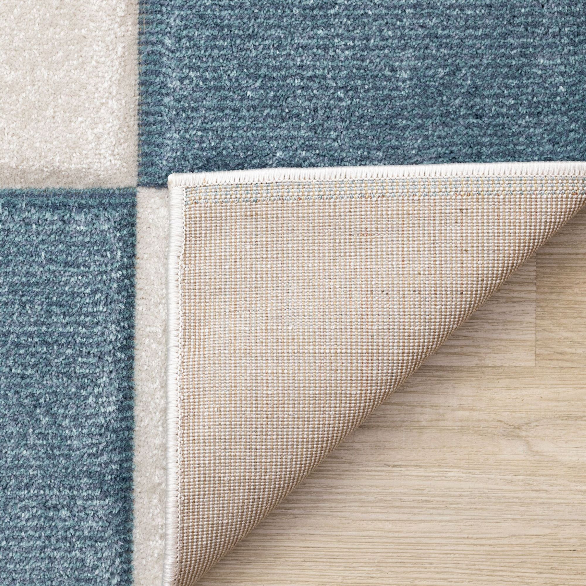 Ocean Blocks 5'3" x 7'7" Banded Rectangle Area Rug - Blue, White - Image 8