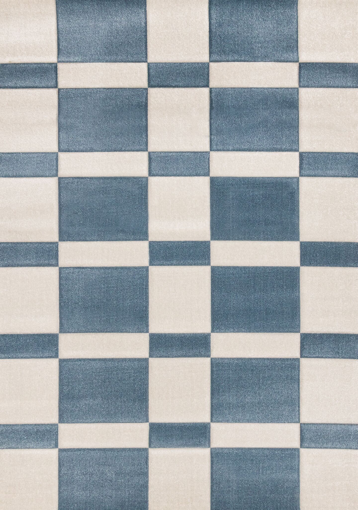 Ocean Blocks 6'7" x 9'6" Banded Rectangle Area Rug - Blue, White