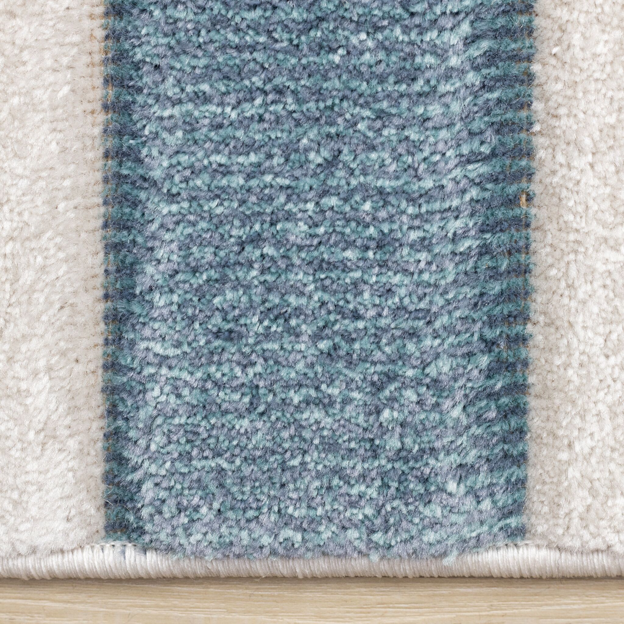 Ocean Blocks 7'10" x 10'6" Banded Rectangle Area Rug - Blue, White - Image 7