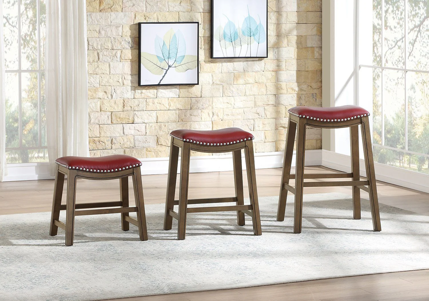 Ordway Bar Stool - Red - Image 2