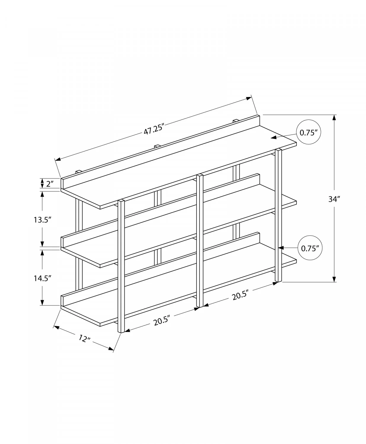Orla Sofa Table - Marble Black - Image 3