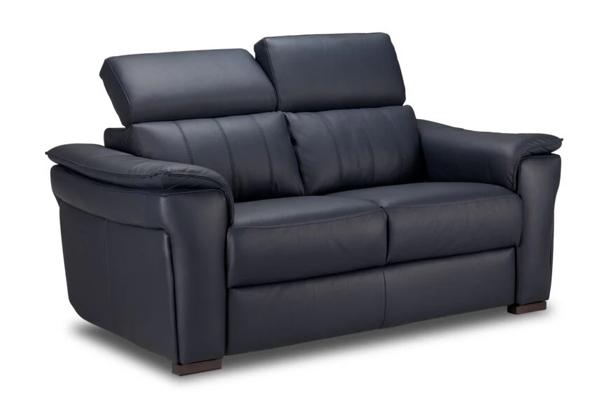 Orlando-Ray Leather Loveseat-Blue - Image 2