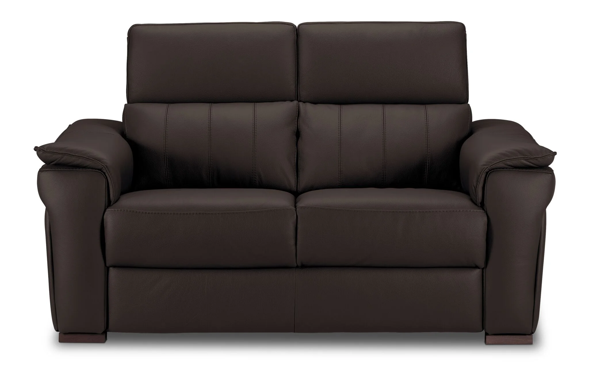 Orlando-Ray Leather Loveseat - Chocolate - Image 2