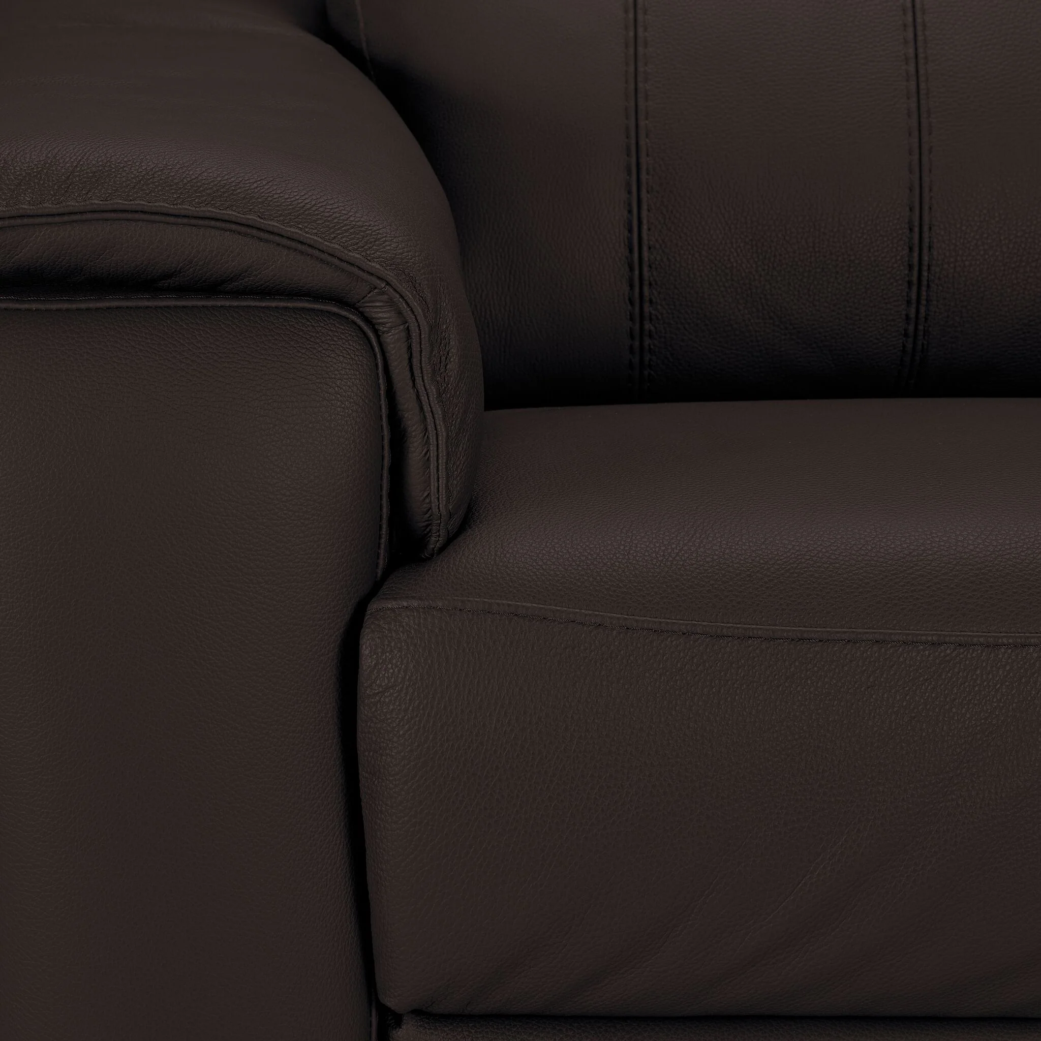 Orlando-Ray Leather Loveseat - Chocolate - Image 4