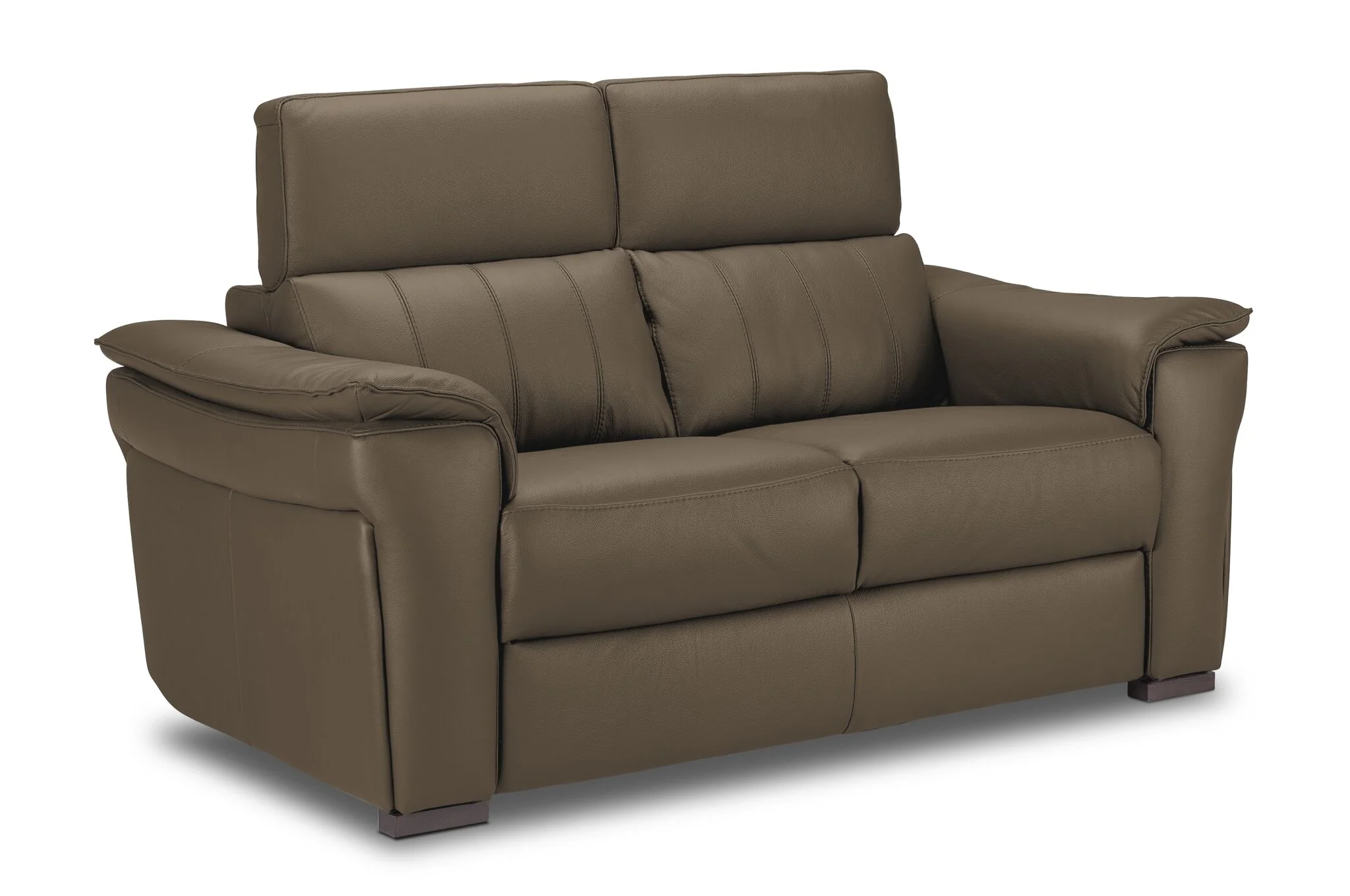 Orlando-Ray Leather Loveseat - Taupe - Image 3