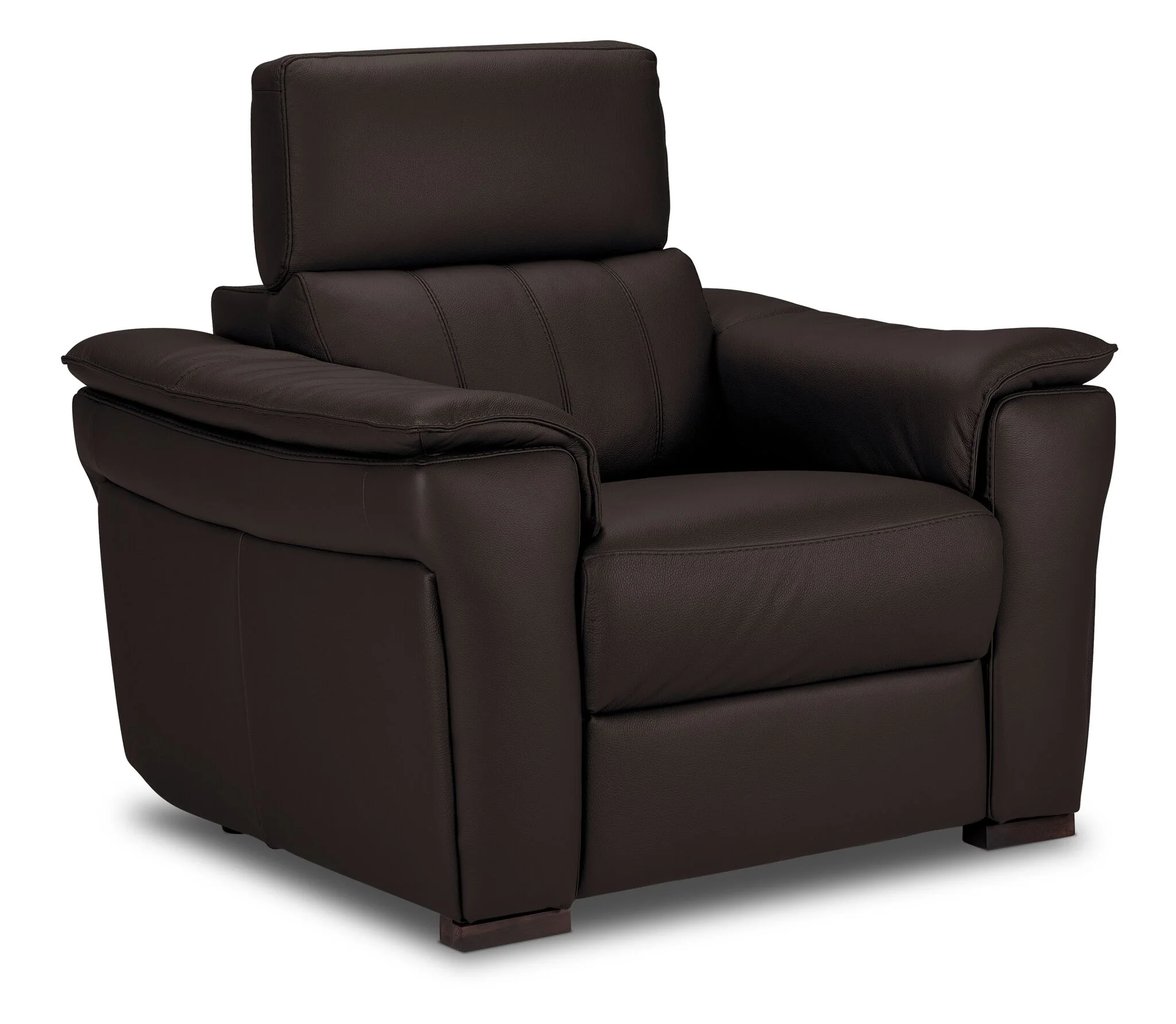 Orlando-Ray Leather Sofa and Chair Set - Chocolate - Image 3
