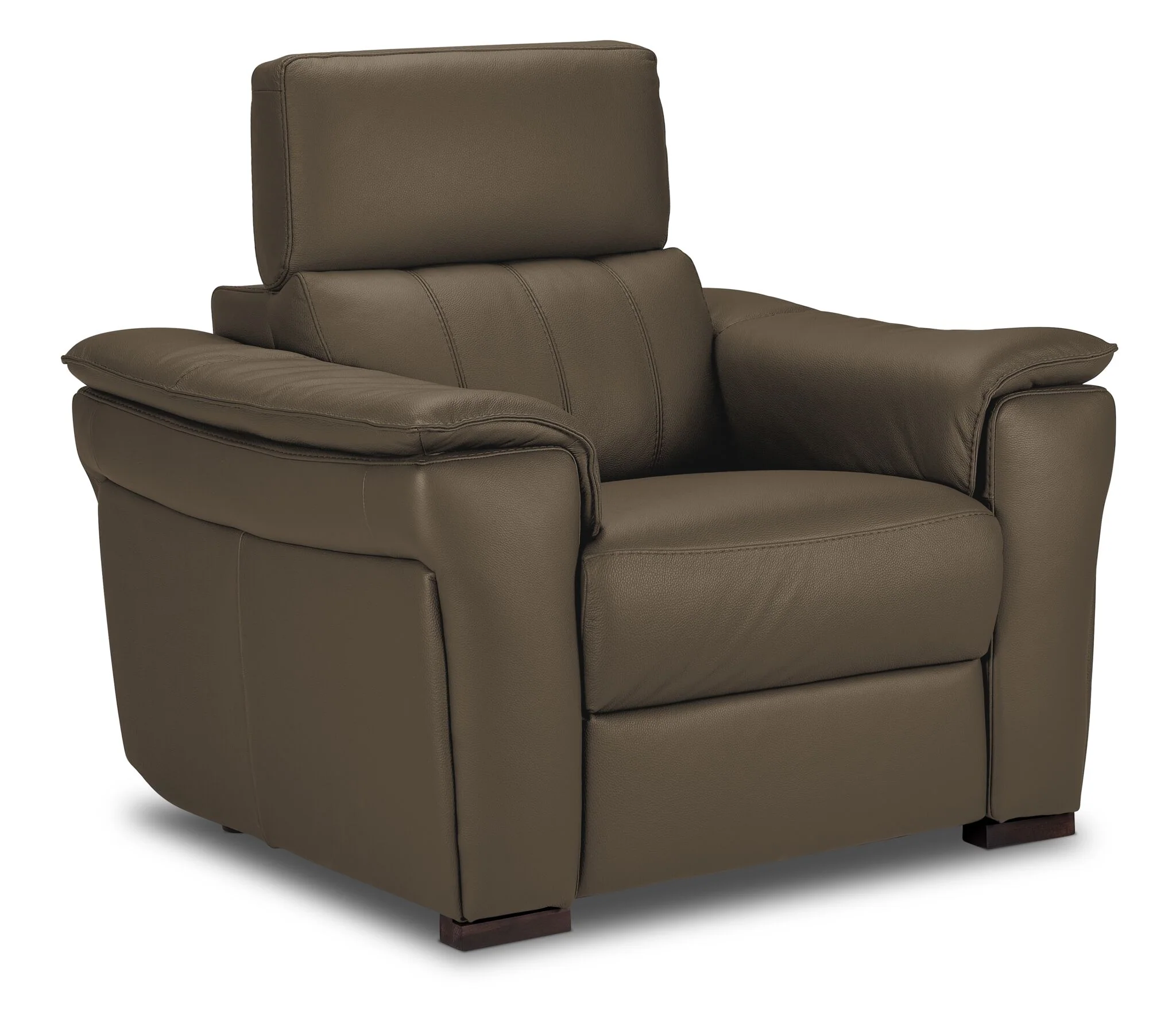 Orlando-Ray Leather Sofa and Chair Set - Taupe - Image 3