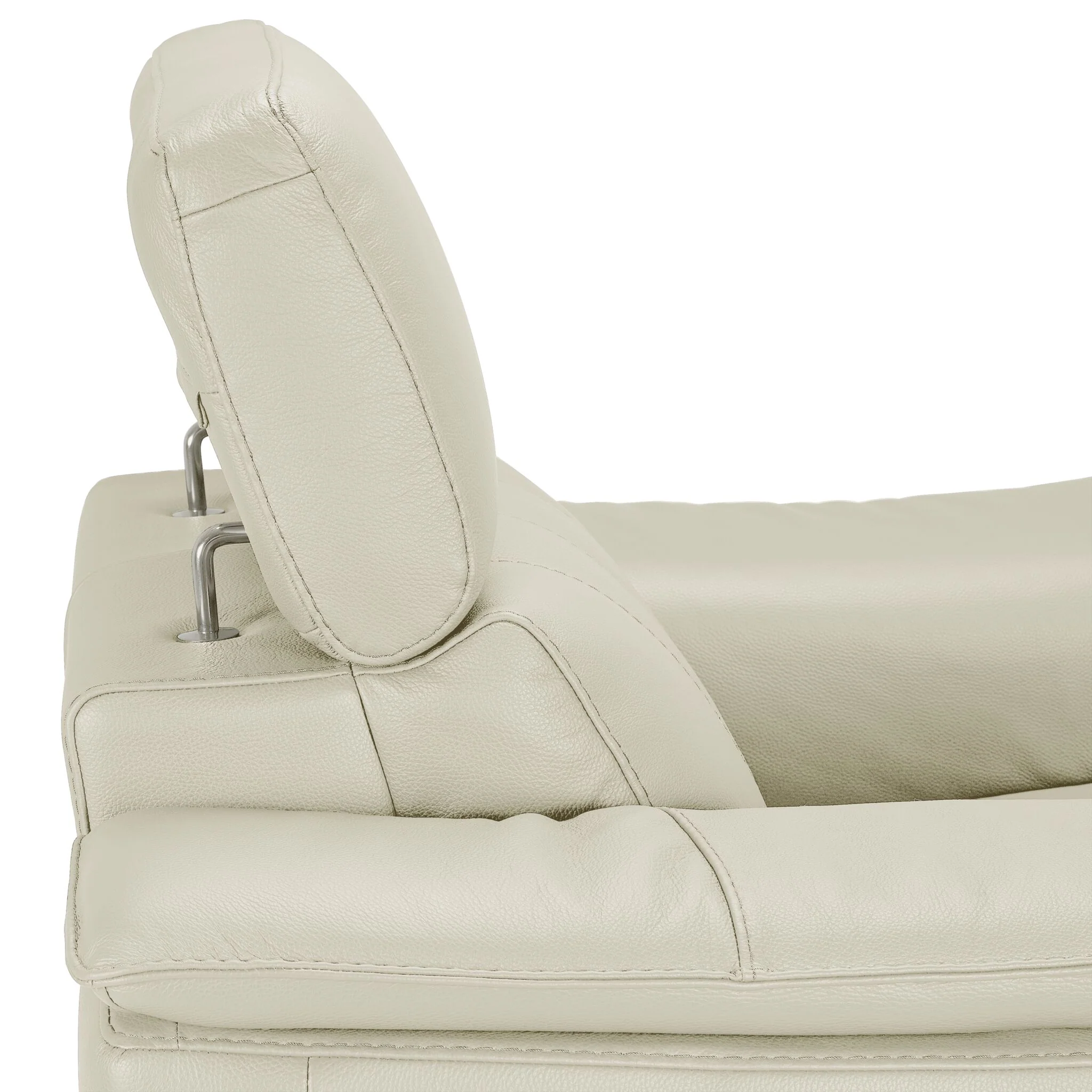 Orlando-Ray Leather Sofa and Chair Set - White - Image 4
