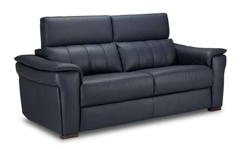Orlando-Ray Leather Sofa and Loveseat Set-Blue - Image 2