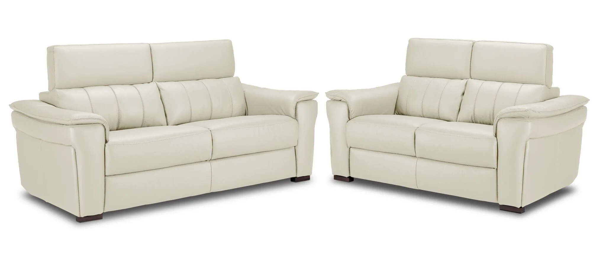Orlando-Ray Leather Sofa and Loveseat Set - White
