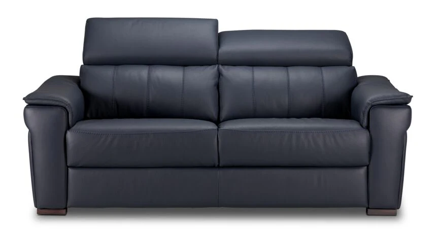 Orlando-Ray Leather Sofa - Blue - Image 3