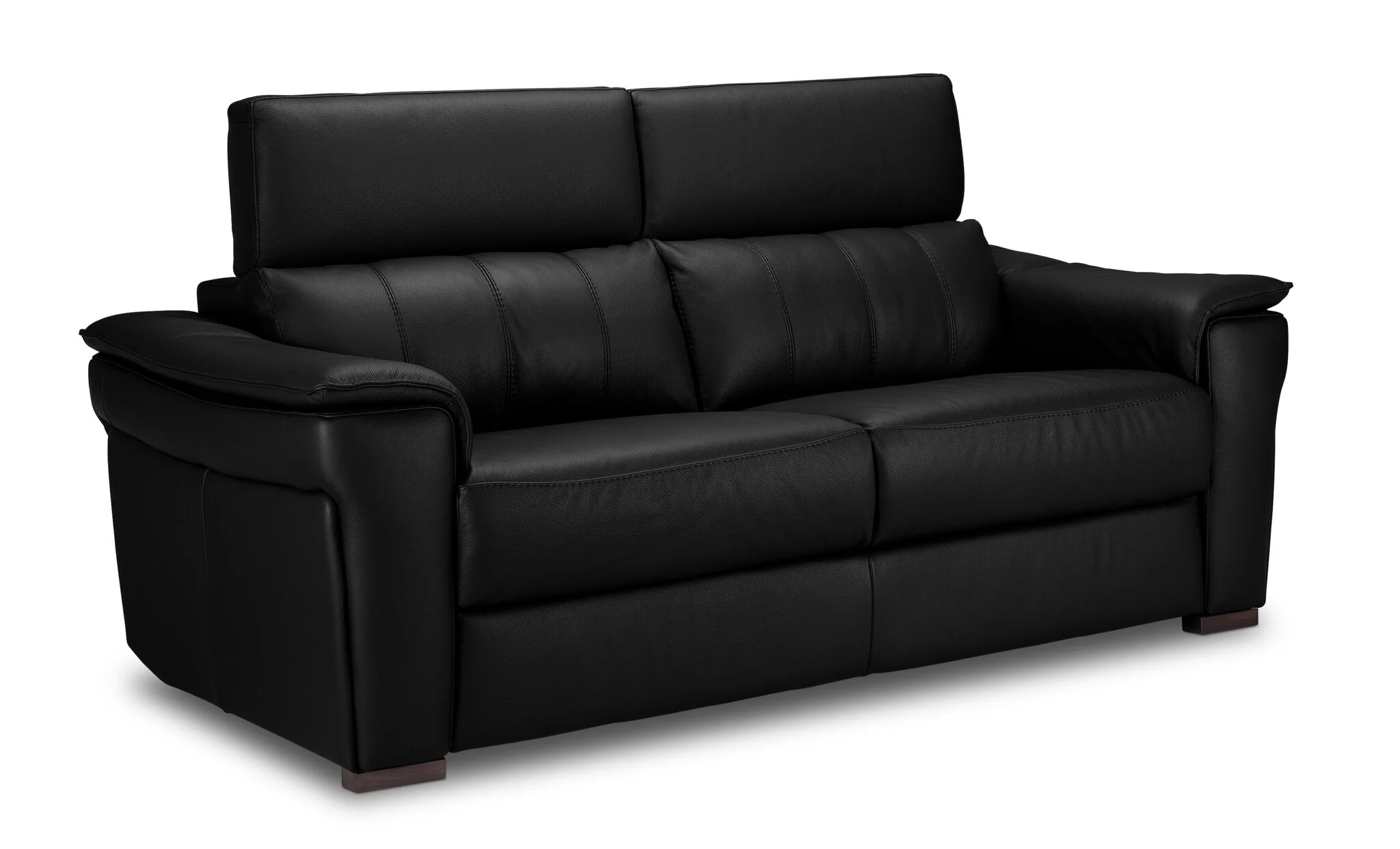 Orlando-Ray Leather Sofa, Loveseat and Chair Set - Black - Image 2
