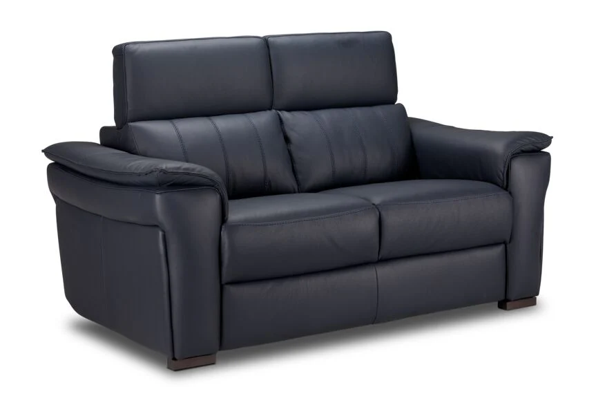 Orlando-Ray Leather Sofa, Loveseat and Chair Set-Blue - Image 3
