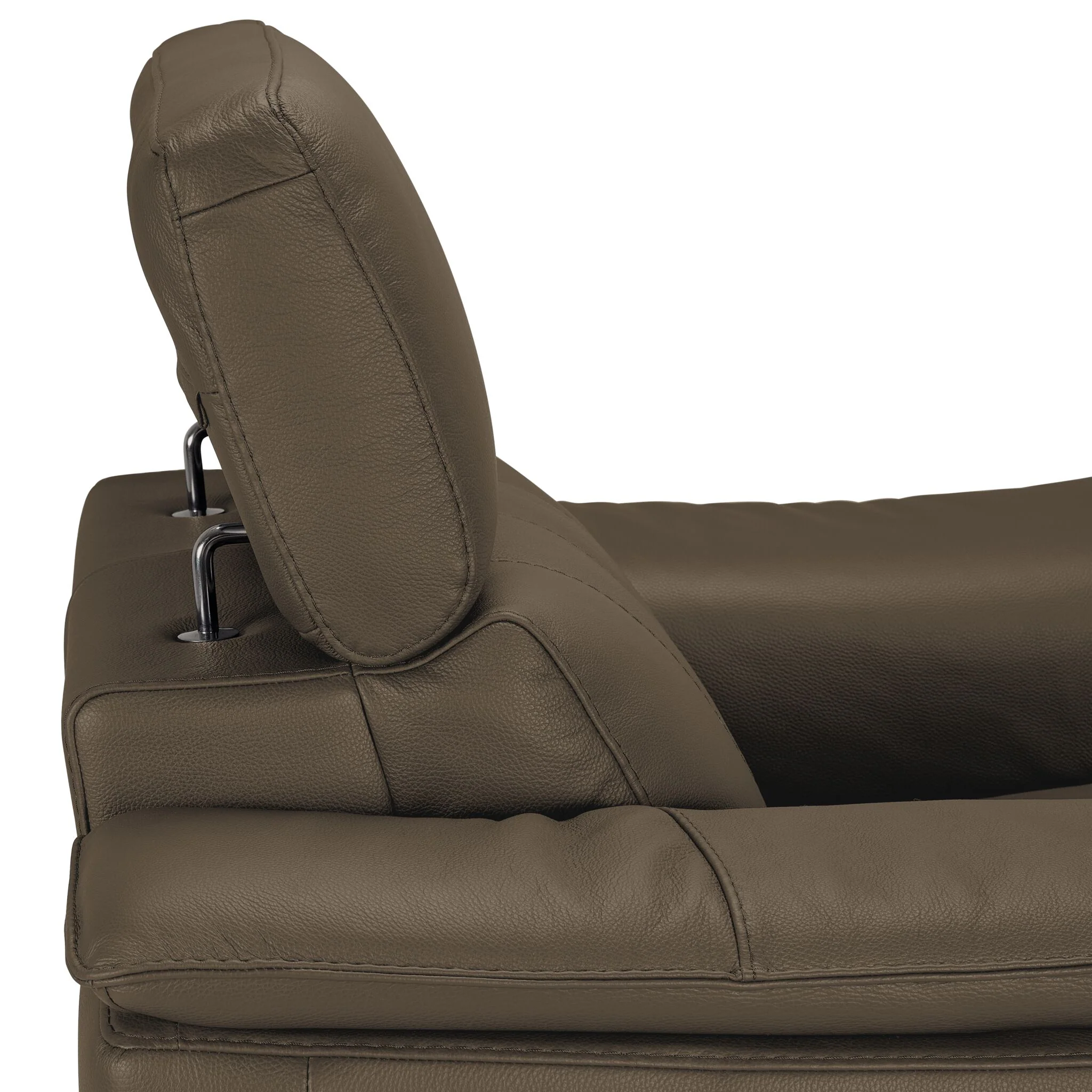 Orlando-Ray Leather Sofa, Loveseat and Chair Set - Taupe - Image 5