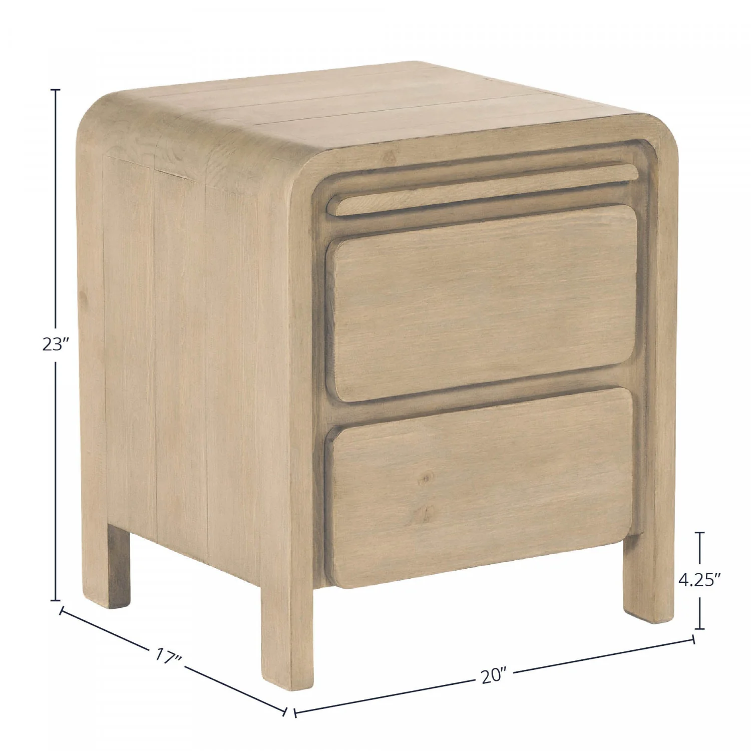 Orn 2 Drawer Night Table - Brown - Image 10