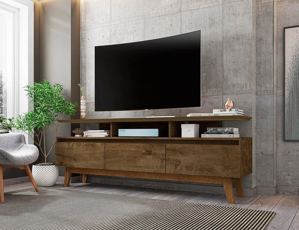 Osnabruck 71" TV Stand - Rustic Brown - Image 2