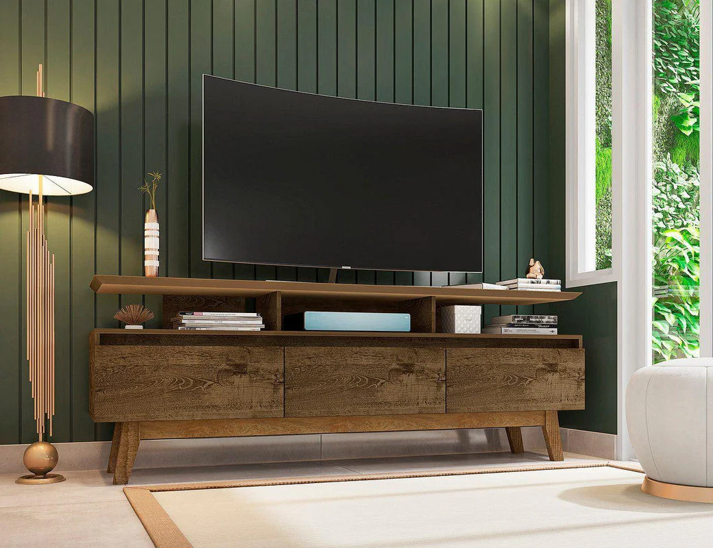 Osnabruck 71" TV Stand - Rustic Brown - Image 4