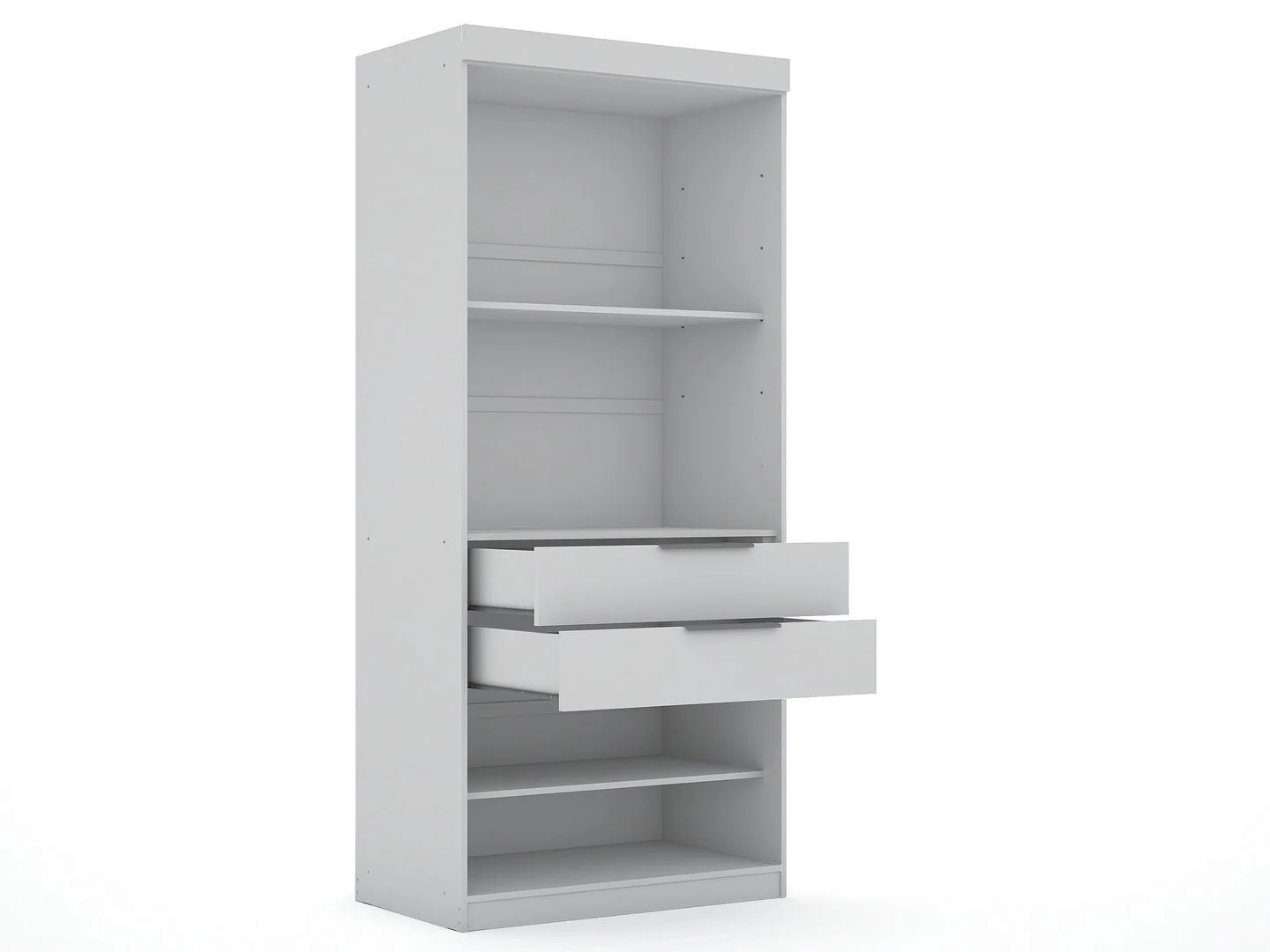 Oulu 2-Piece Modular Wardrobe - White - Image 5