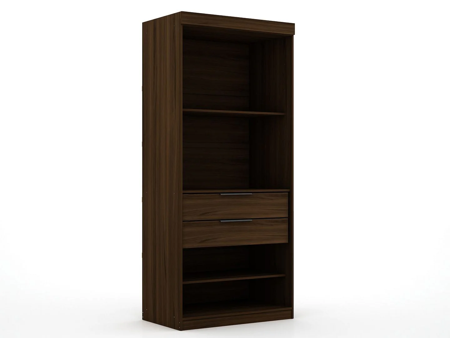 Oulu 2-Piece Open Sectional Wardrobe - Brown - Image 4