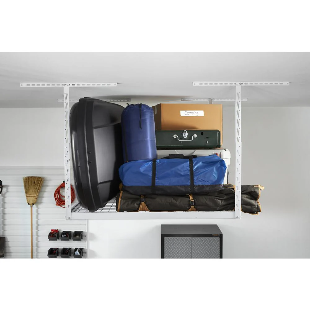Overhead Gearloft™ Storage Rack 4x4 Ft - Hammered White Storage Solution - Image 3