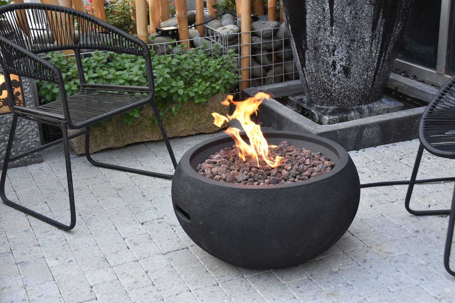Pacaya Concrete Lava Stone Fire Bowl (Modeno) – Propane - Image 6