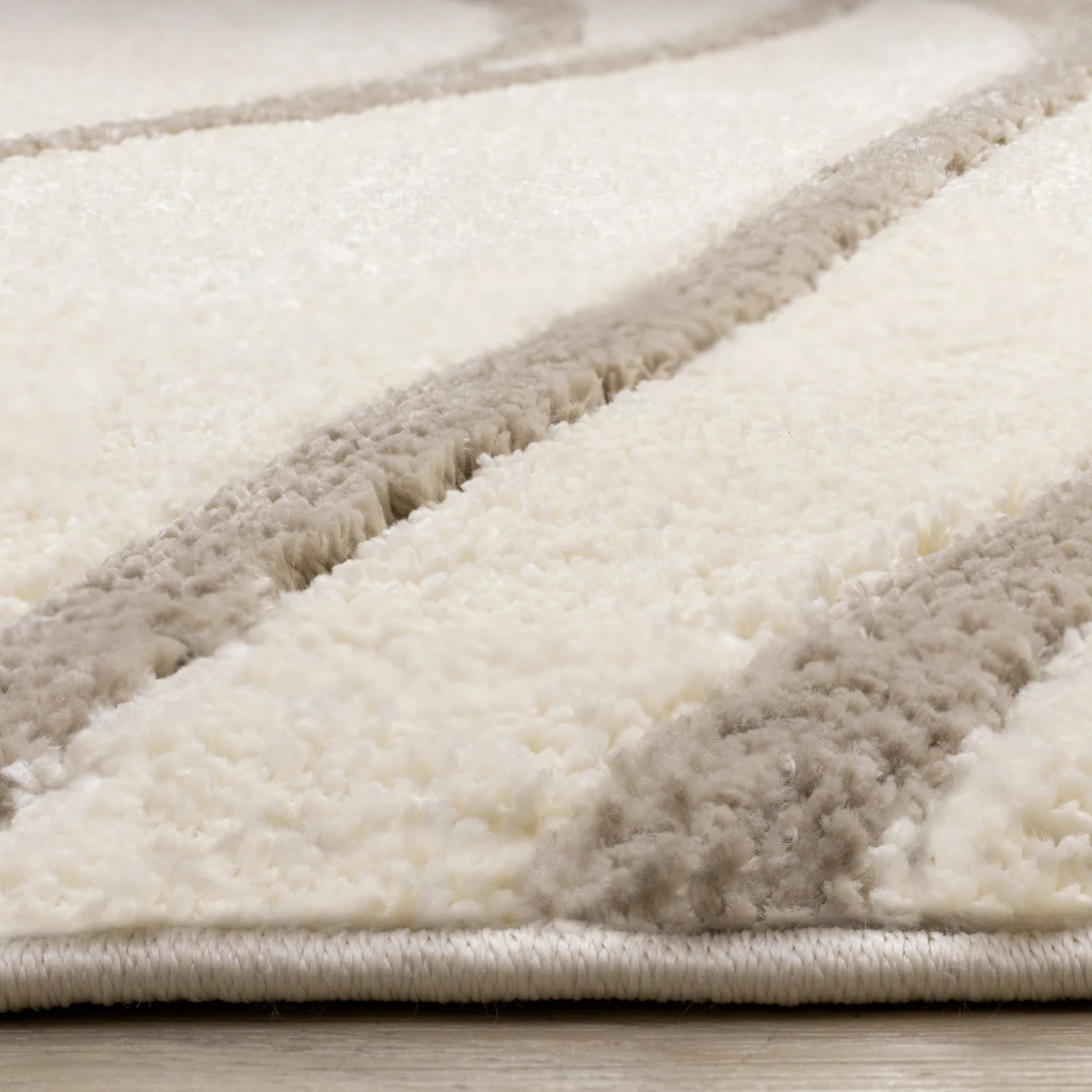 Palace Modern Curves Area Rug - 5' X 8' - Cream/Taupe - Image 5