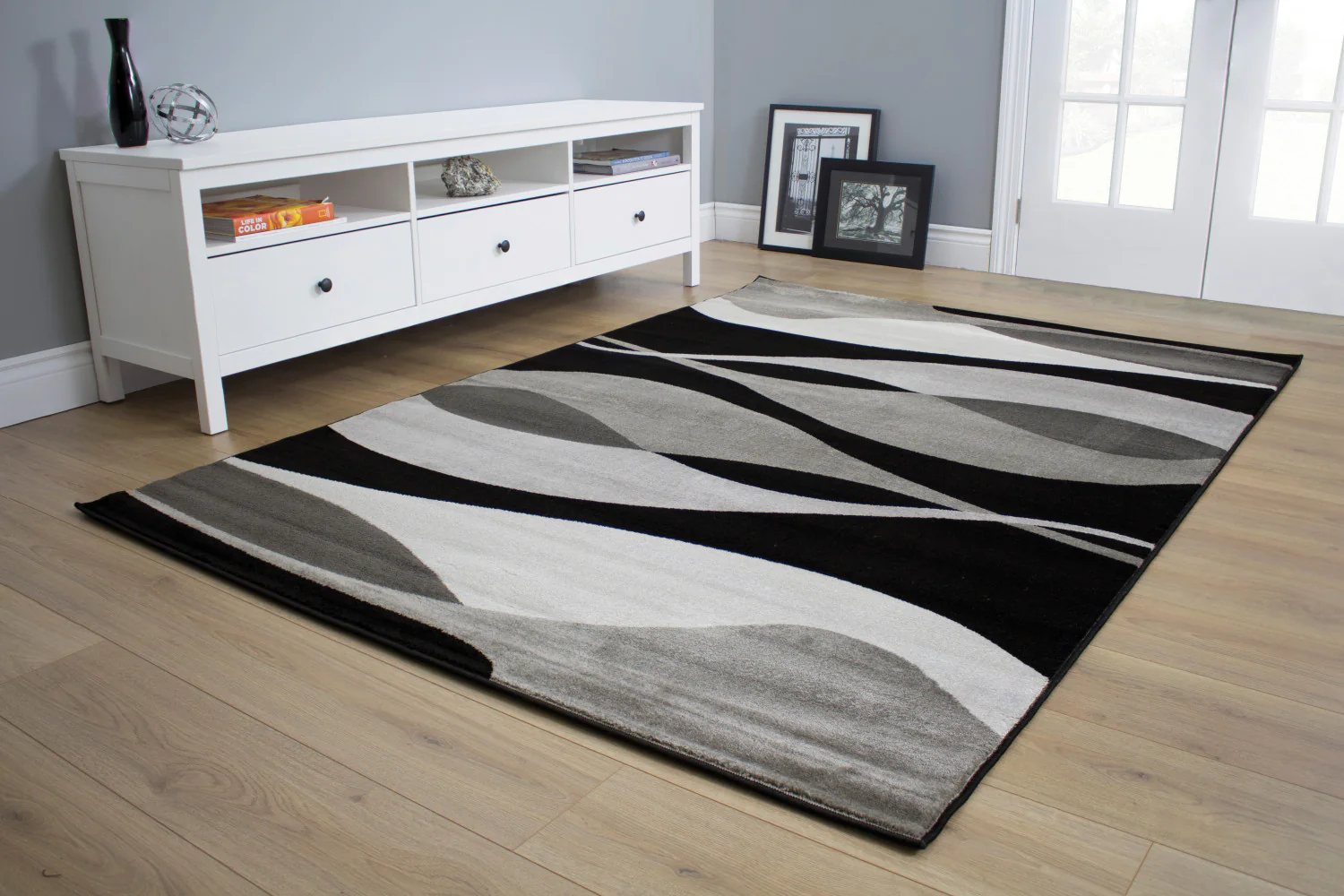 Paladin Drifts Area Rug - 5' X 8' - Black Grey - Image 3
