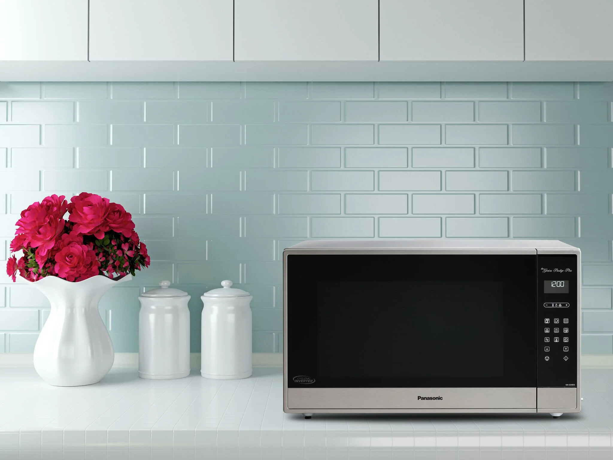 Panasonic Fingerprint Stainless Steel Countertop Microwave with Genius Sensor (2.2 Cu.Ft.) - NNSE995SC - Image 2