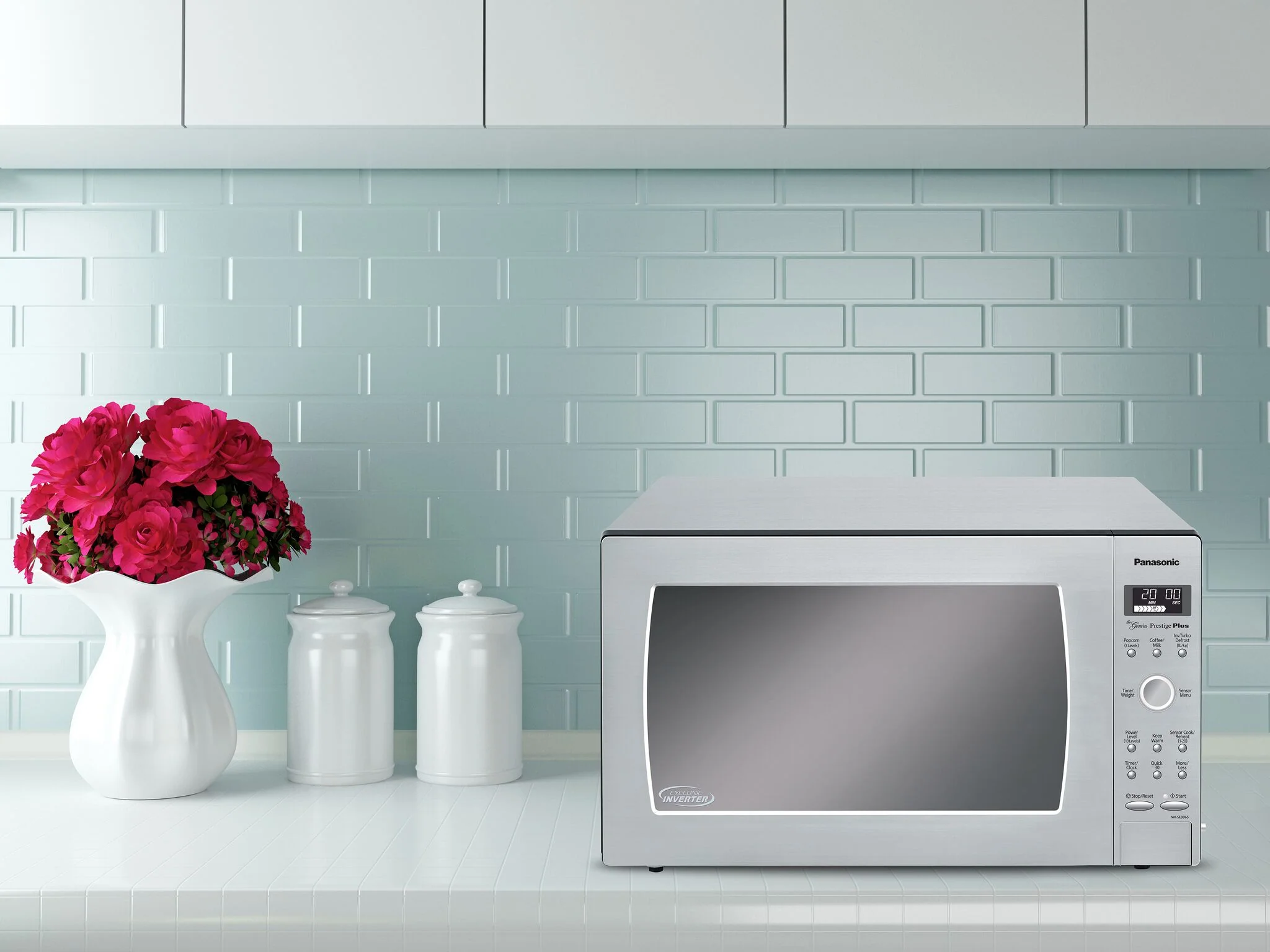 Panasonic Fingerprint Stainless Steel Countertop Microwave with Genius Sensor (2.2 Cu.Ft.) - NNSE996SC - Image 2