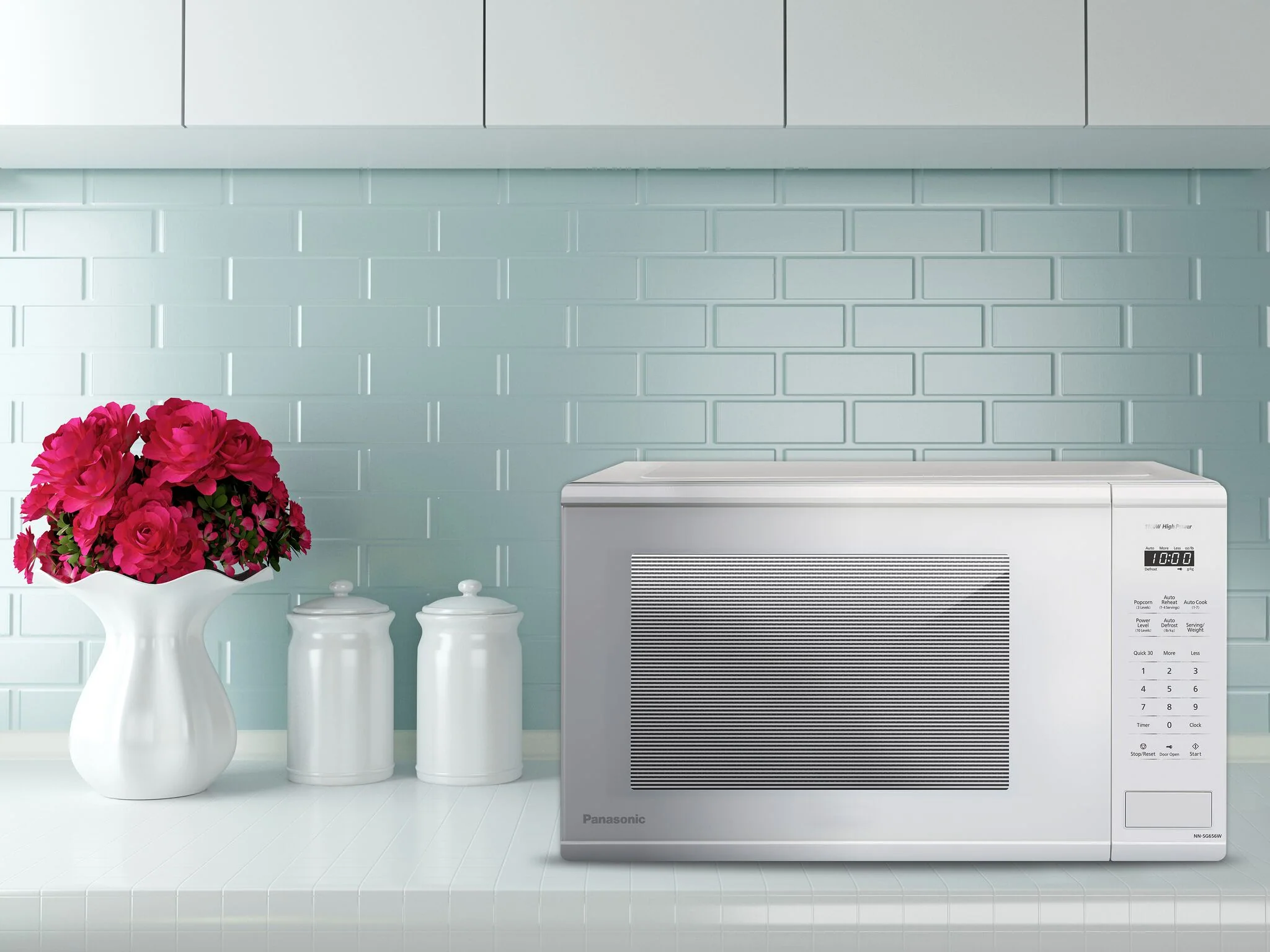 Panasonic White Countertop Microwave with Genius Sensor (1.3 Cu.Ft.) - NNSG656WC - Image 2