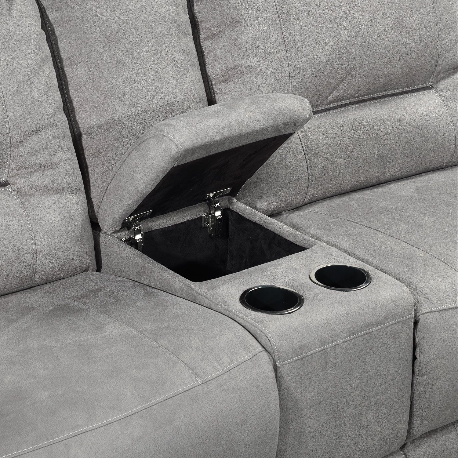 Pasadena 5-Piece Reclining Sectional with Right-Facing Chaise - Light Grey - Image 6