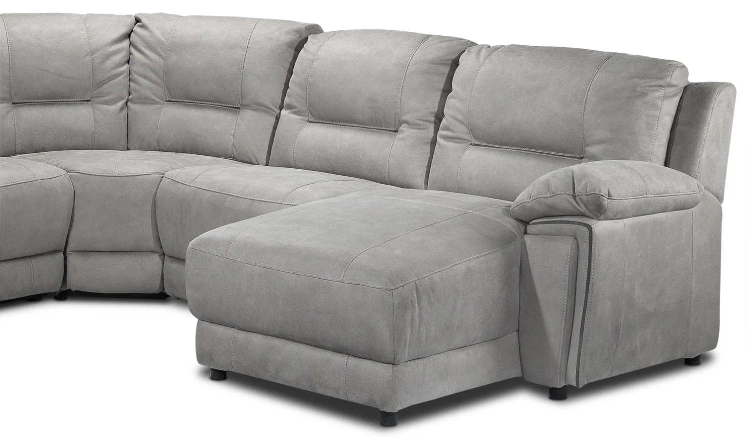 Pasadena 6-Piece Reclining Sectional with Right-Facing Chaise - Light Grey - Image 4