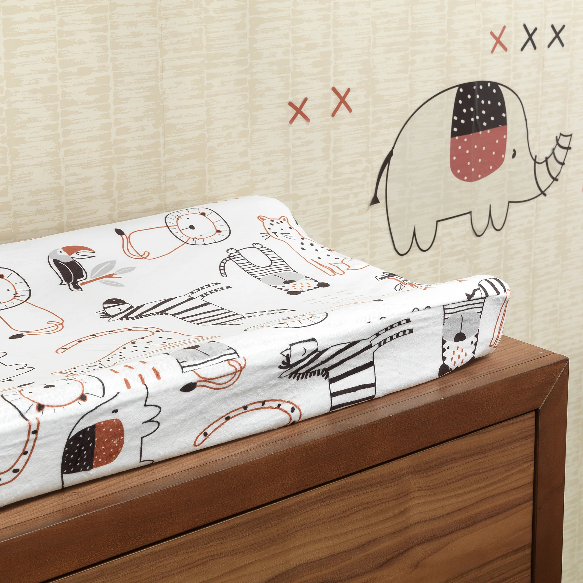 Patchwork Jungle Changing Pad Cover - Image 4