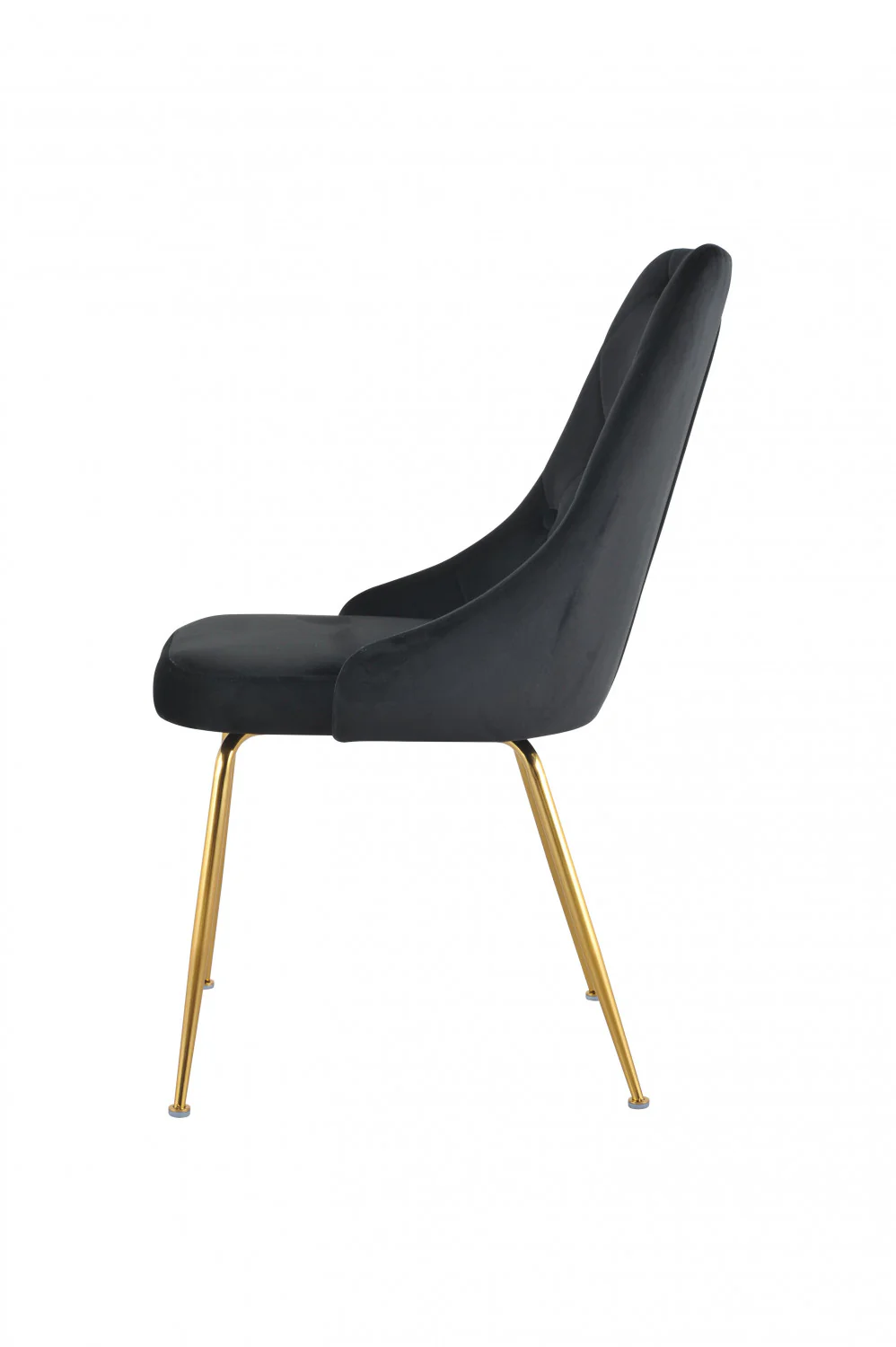 Peacock Velvet Dining Chair - Black/Gold - Set of Two - Image 4