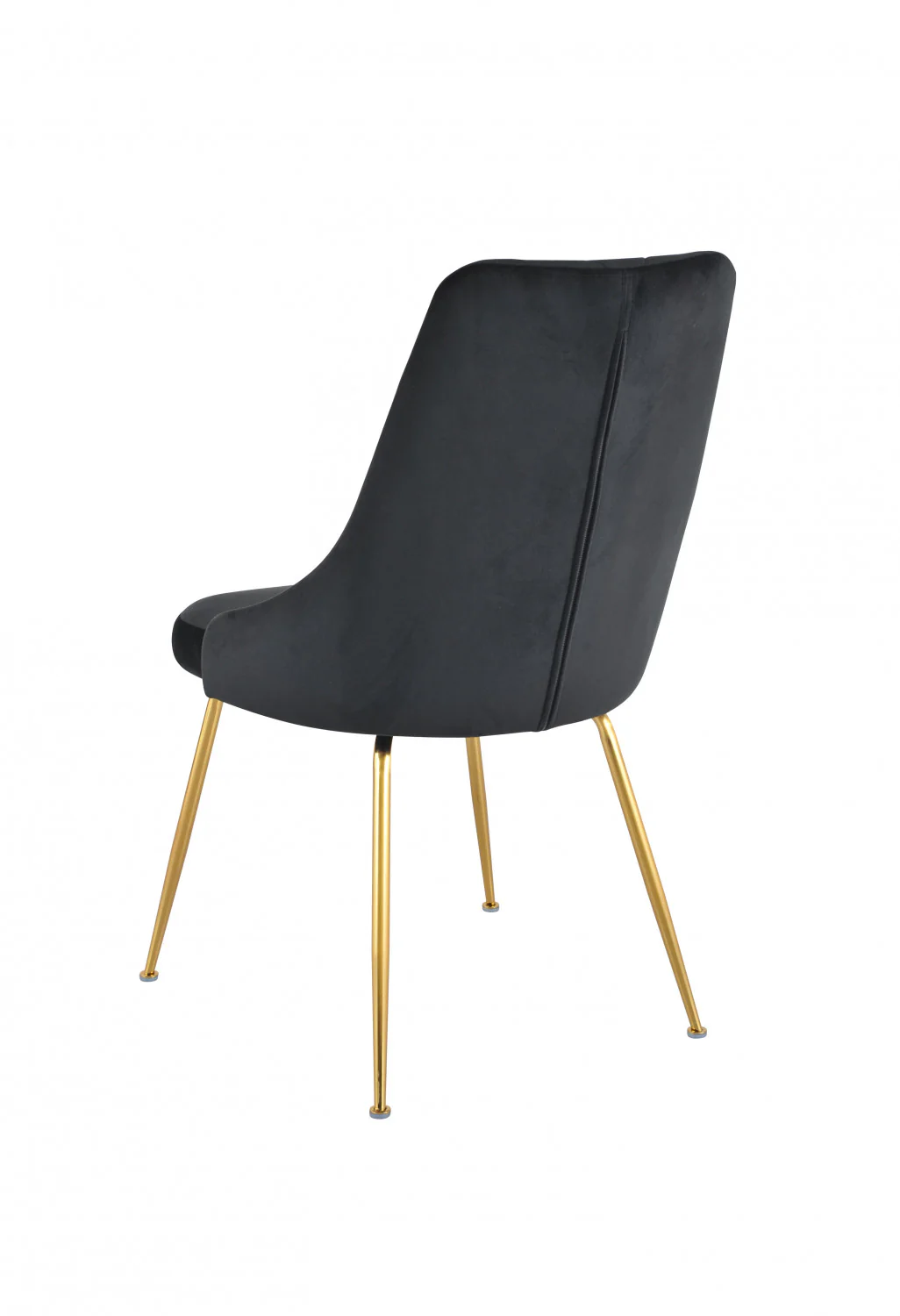 Peacock Velvet Dining Chair - Black/Gold - Set of Two - Image 5