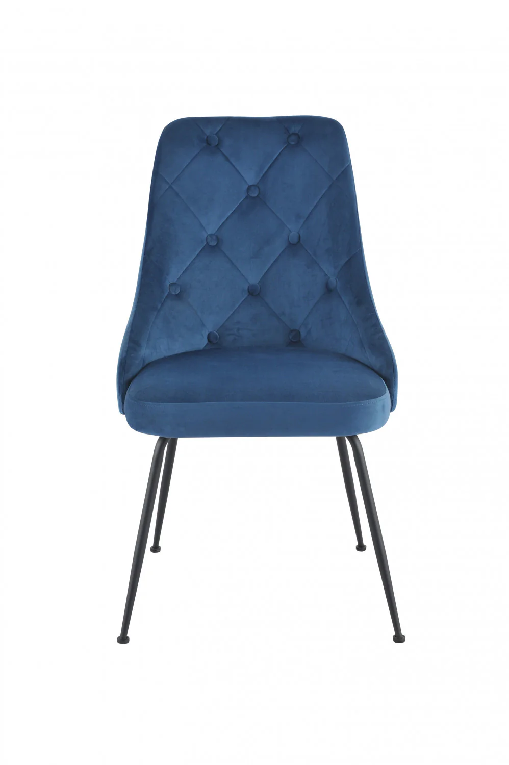 Peacock Velvet Dining Chair - Blue/Black - Set of Two - Image 3