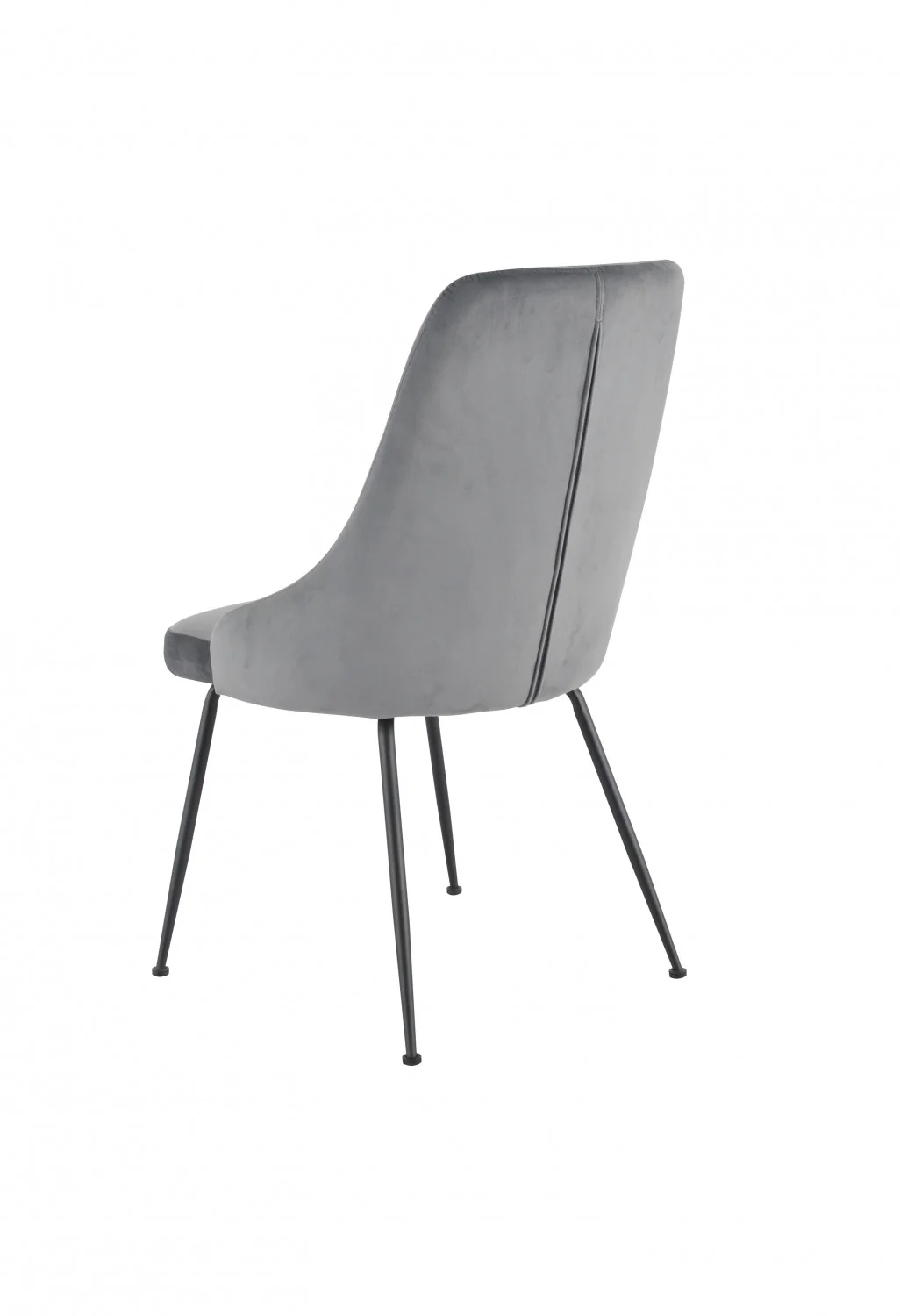 Peacock Velvet Dining Chair - Grey/Black - Set of Two - Image 5