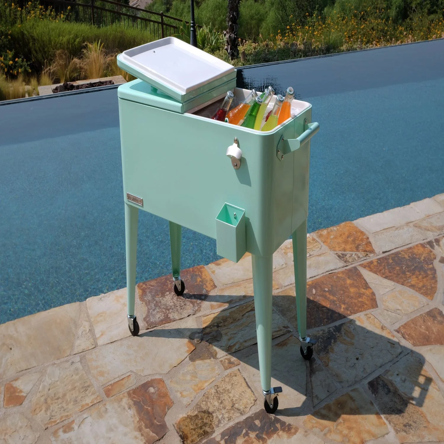 Permasteel 80QT Furniture Style Patio Cooler - Mint - Image 2