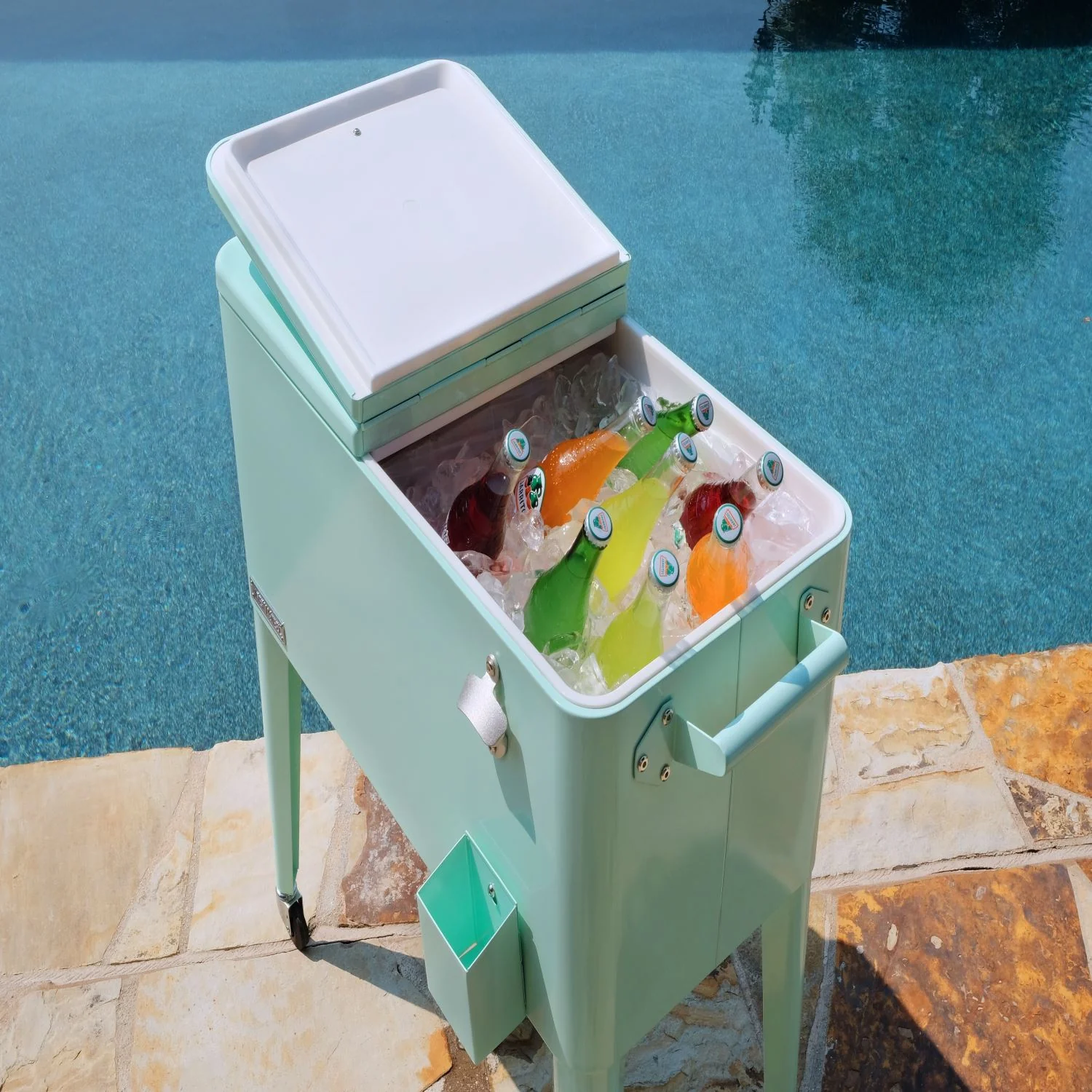 Permasteel 80QT Furniture Style Patio Cooler - Mint - Image 3