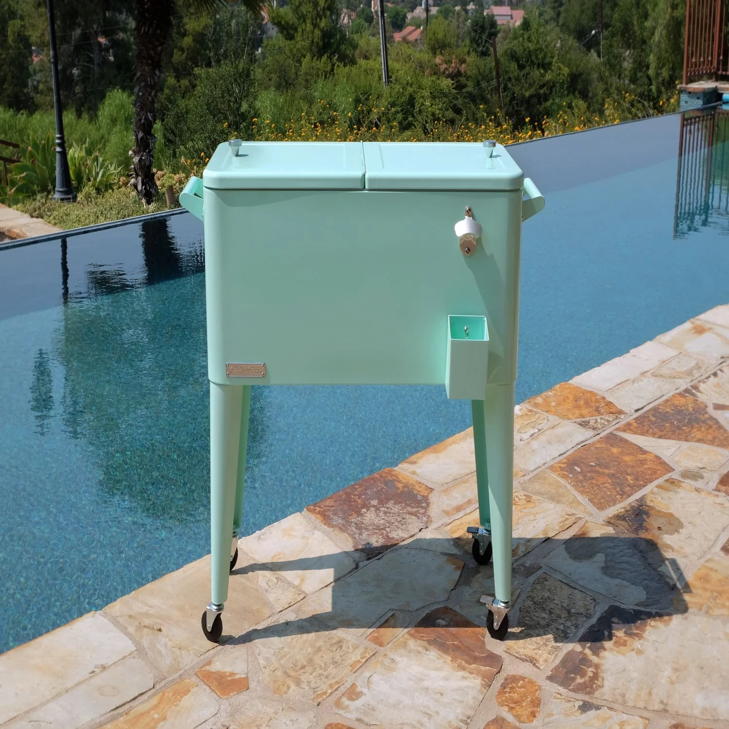 Permasteel 80QT Furniture Style Patio Cooler - Mint - Image 5