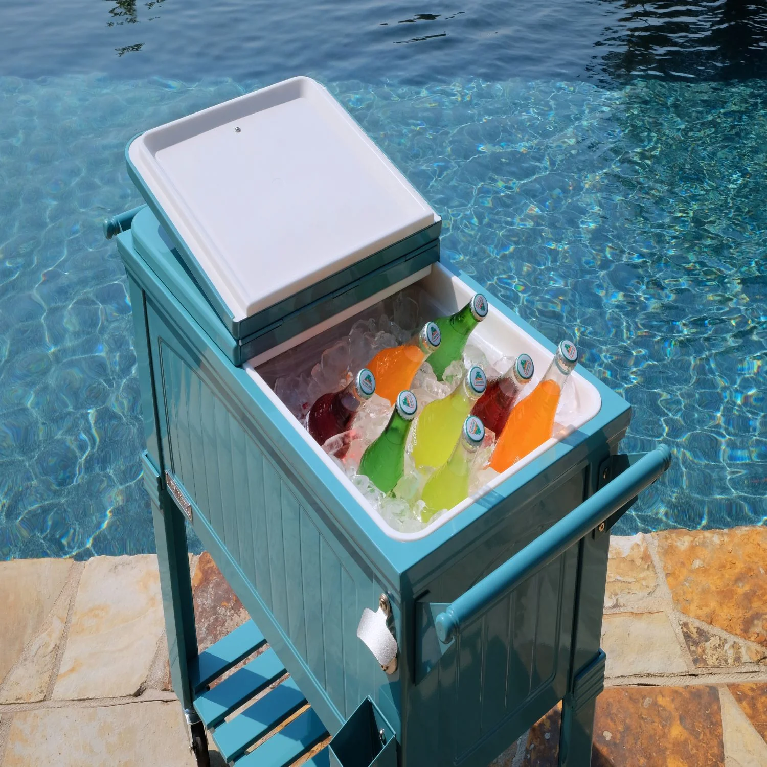Permasteel 80Qt Furniture Style Patio Cooler - Teal - Image 3