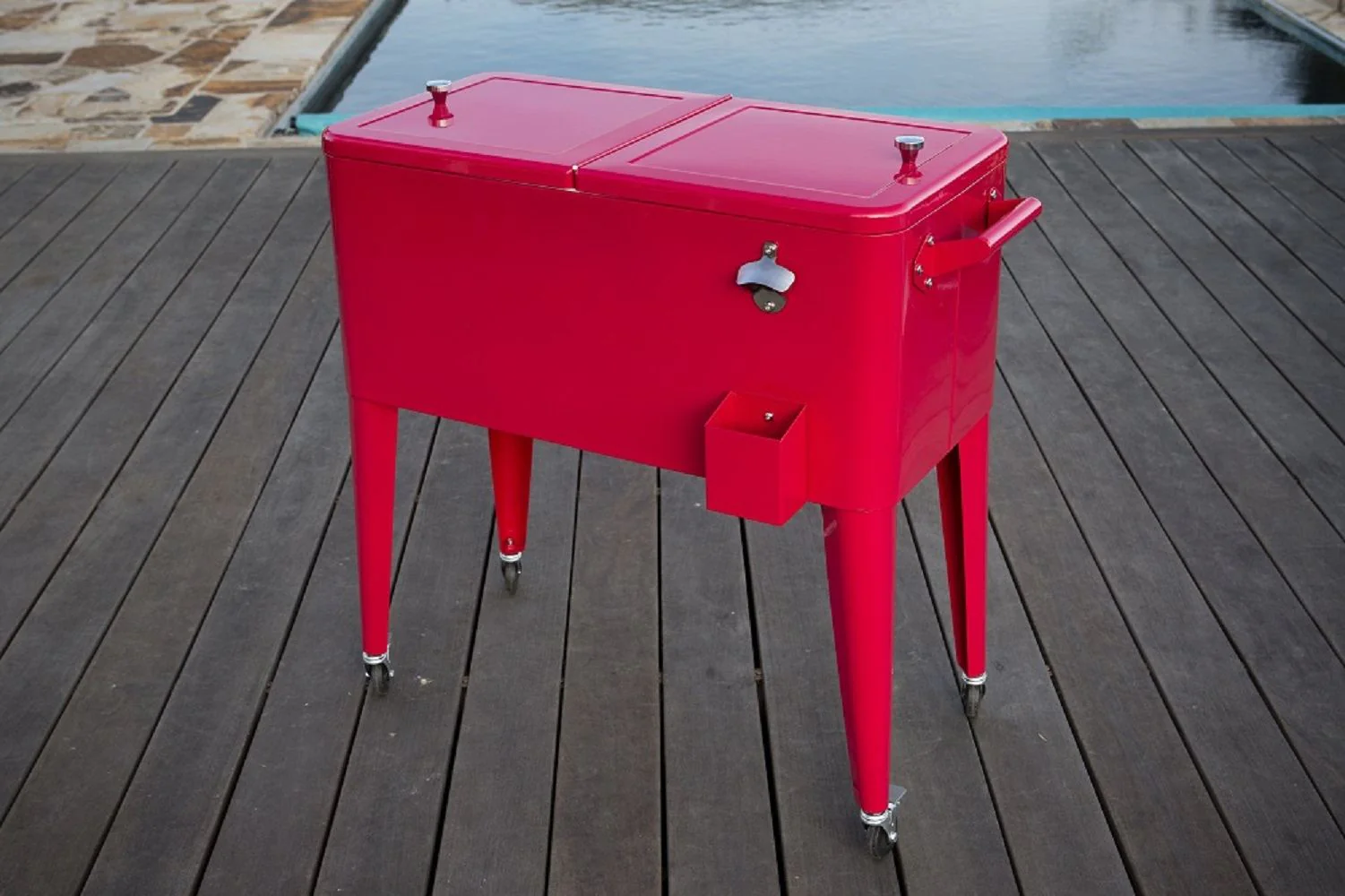 Permasteel 80QT Patio Cooler - Red - Image 2