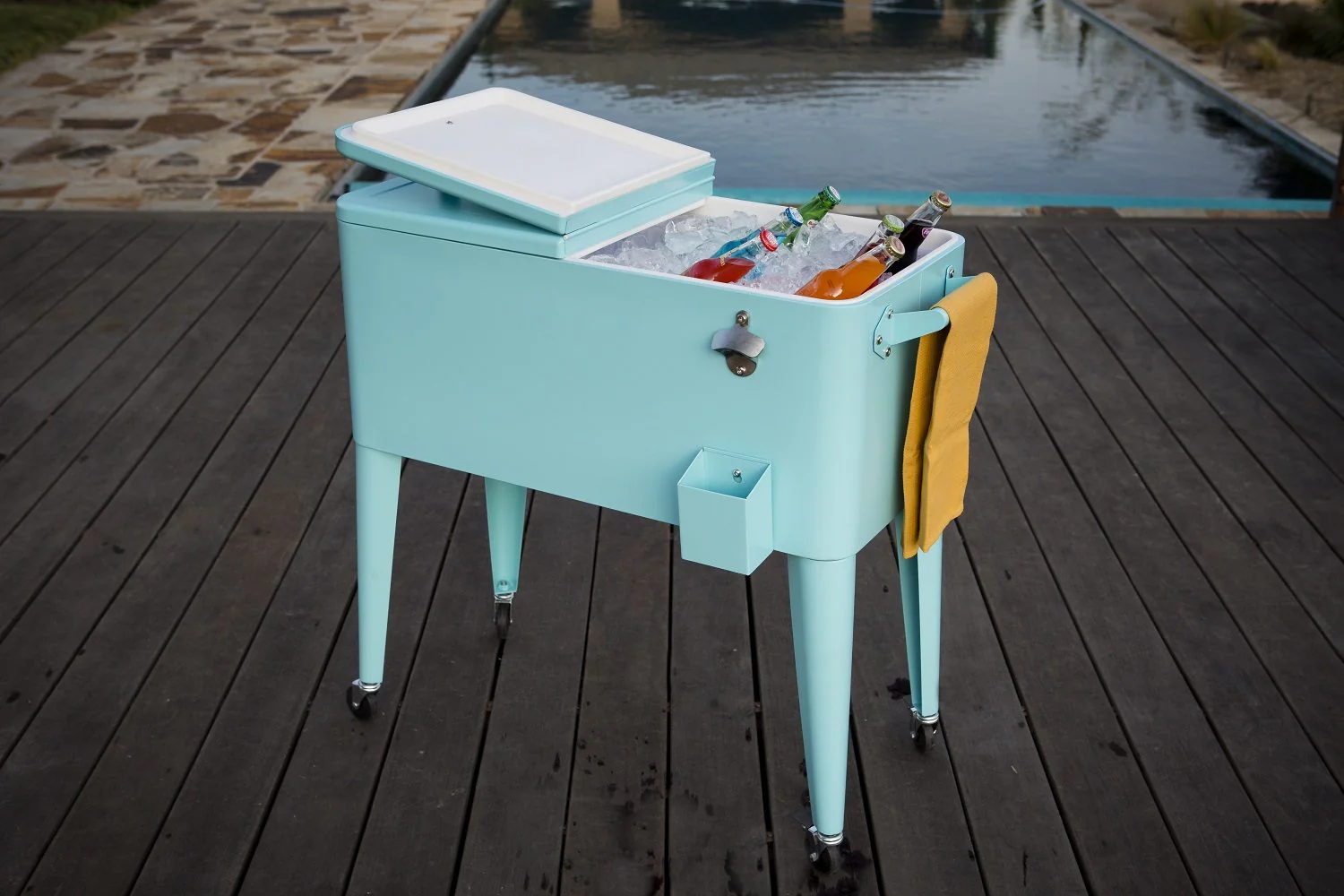 Permasteel 80QT Patio Cooler - Turquoise - Image 2
