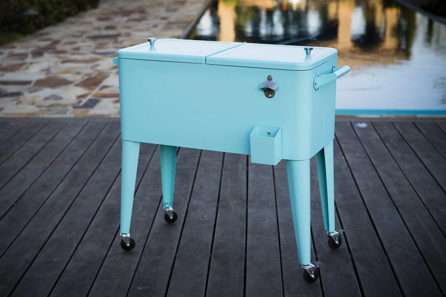 Permasteel 80QT Patio Cooler - Turquoise - Image 3