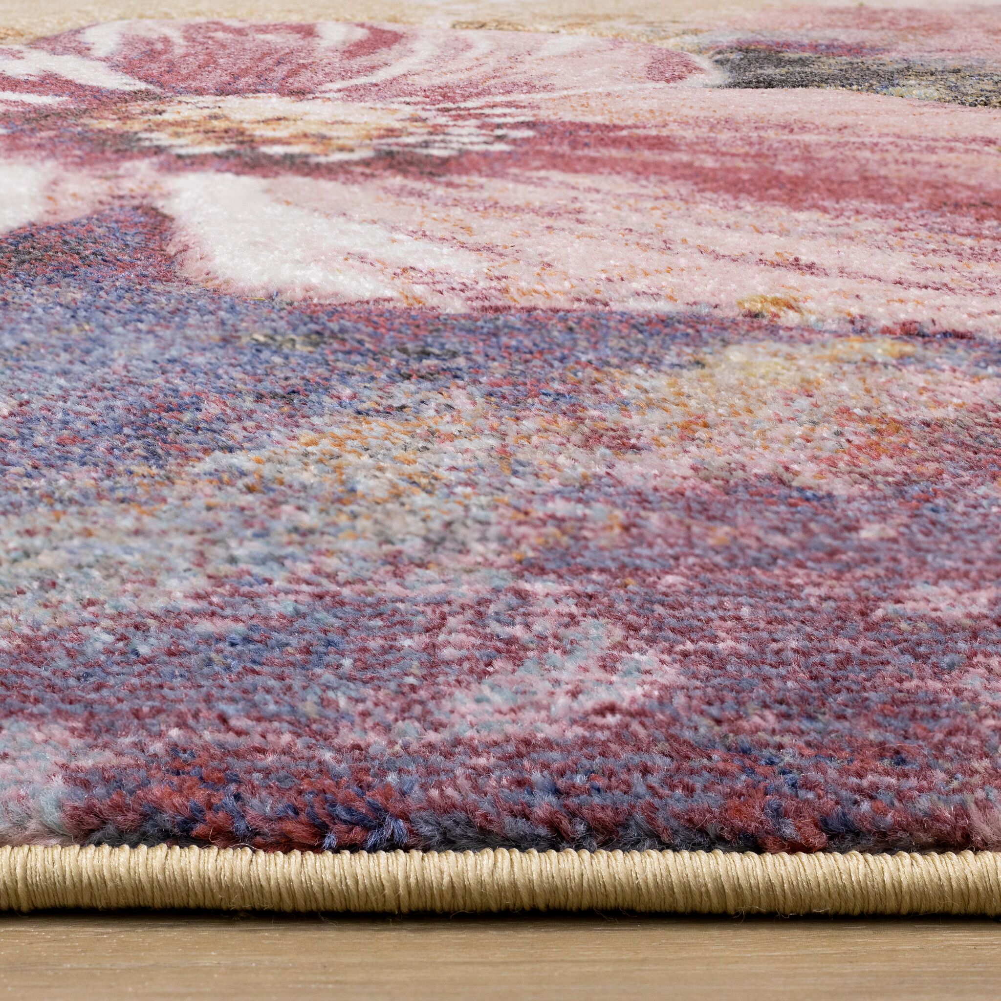 Petal Dreams 5'3" x 7'7" Poppy Design Area Rug - Pink, Blue, White, - Image 5