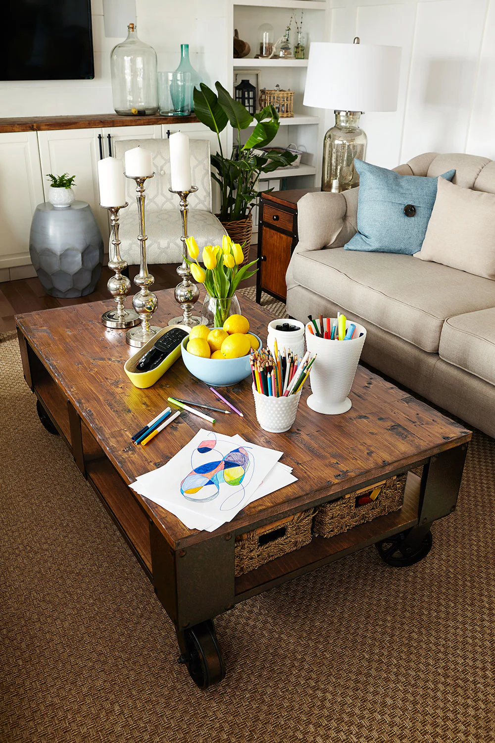 Pinebrook Coffee Table and Two End Tables - Distressed Natural Pine - Image 4