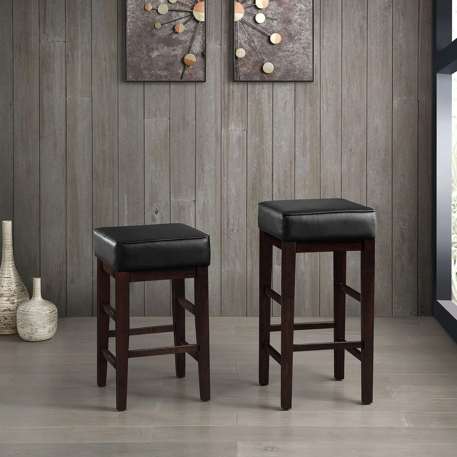 Pittsville Bar Stool - Espresso, Black - Set of Two - Image 2