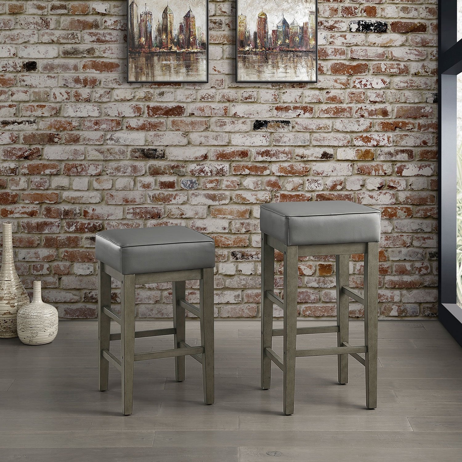 Pittsville Bar Stool - Grey - Set of Two - Image 2
