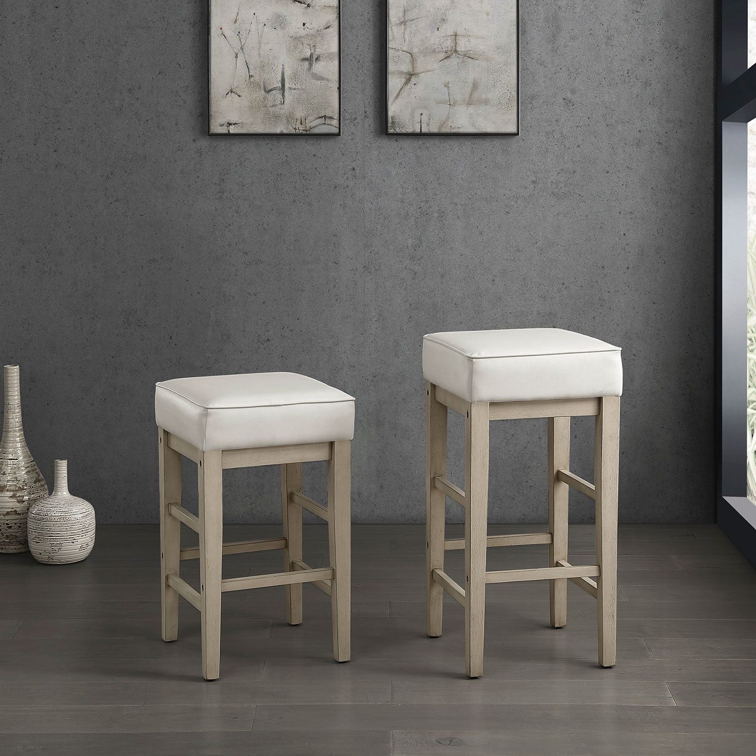 Pittsville Counter Stool - Antique White - Set of Two - Image 2