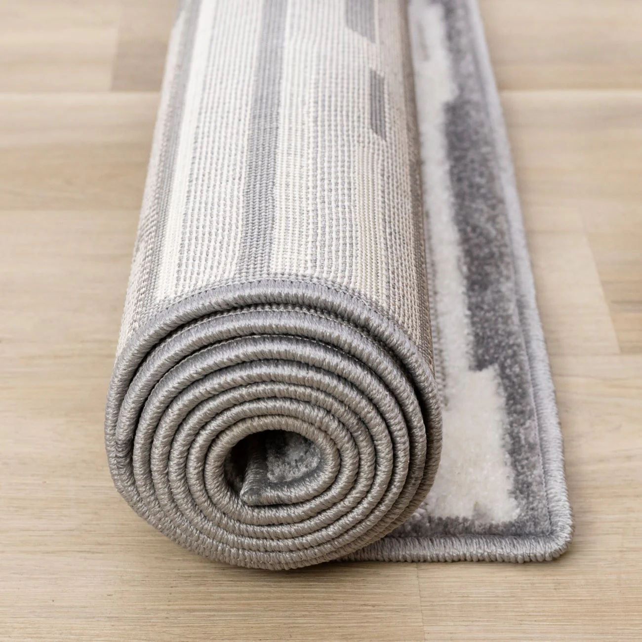 Pixel Drift 6'7" x 9'6" Broken Lines Design Area Rug - Grey, White - Image 9